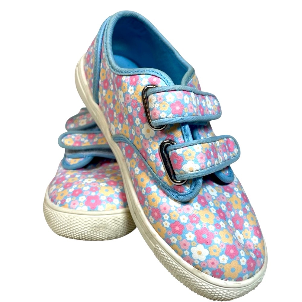 👟 Sugar Blue & Pink Sneakers with Velcro Straps – Size 10M